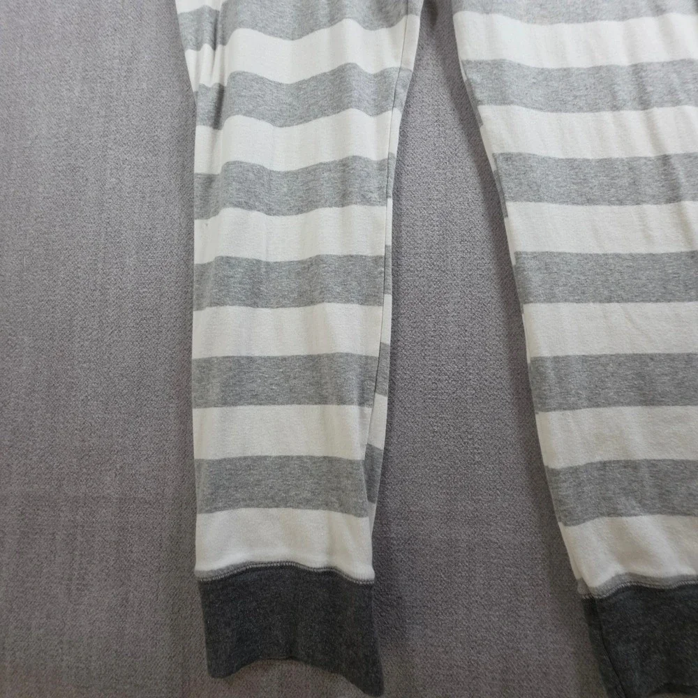 Wondershop One Piece Pajamas Women Large Grey White Striped Henley Union Suit‎